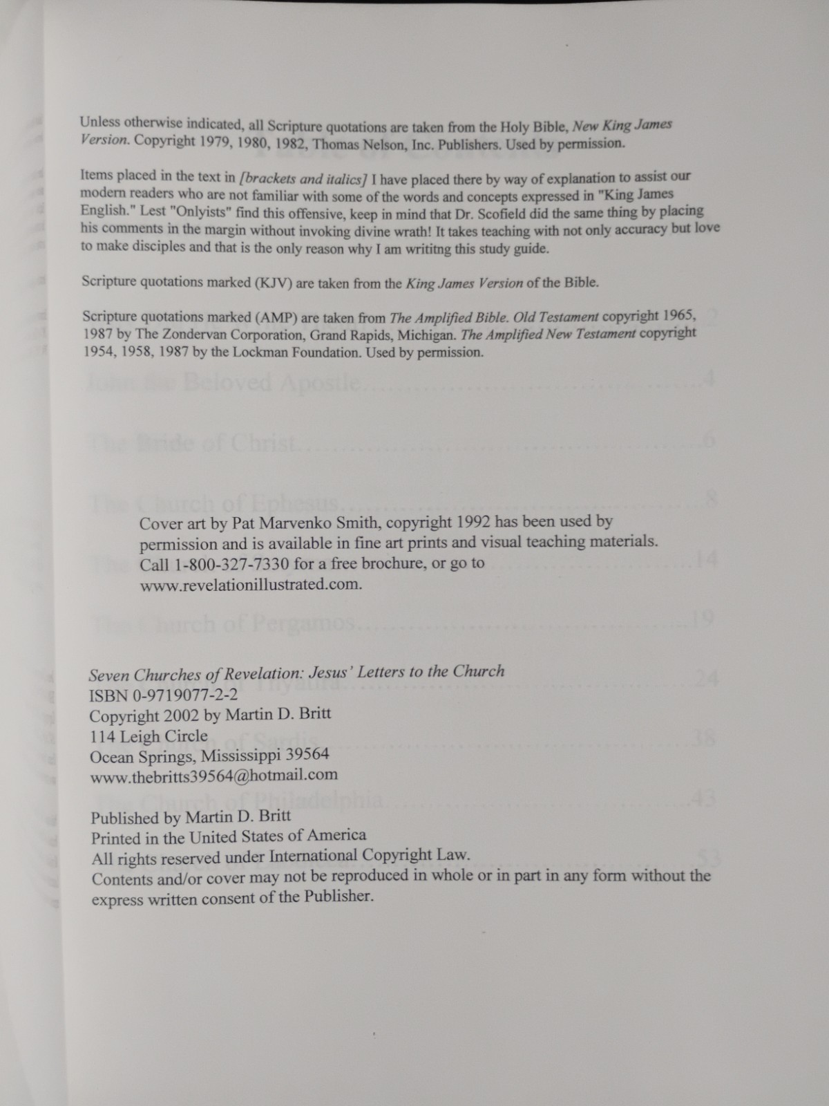 SEVEN CHURCHES OF REVELATION: JESUS‘ LETTERS TO THE CHURCH (2002 TPB)