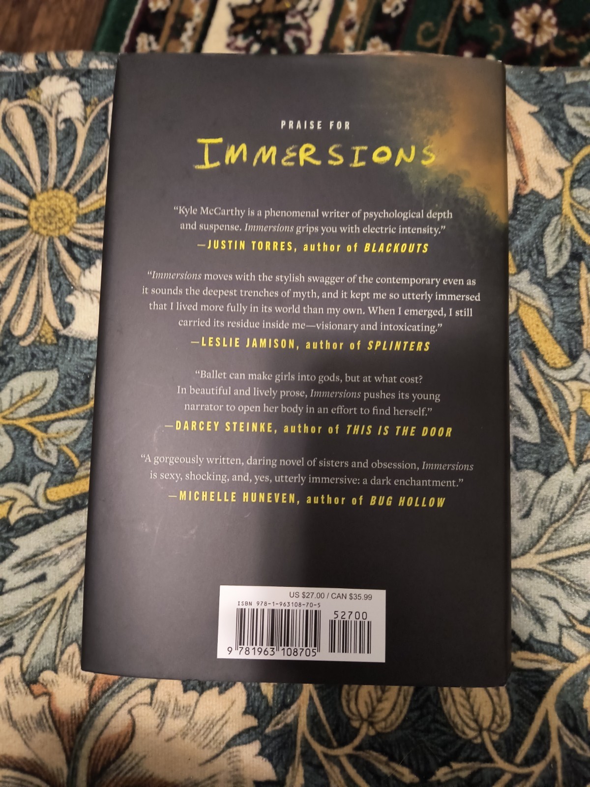 Immersions : A Novel by Kyle McCarthy May 2026 Release NEW Unread