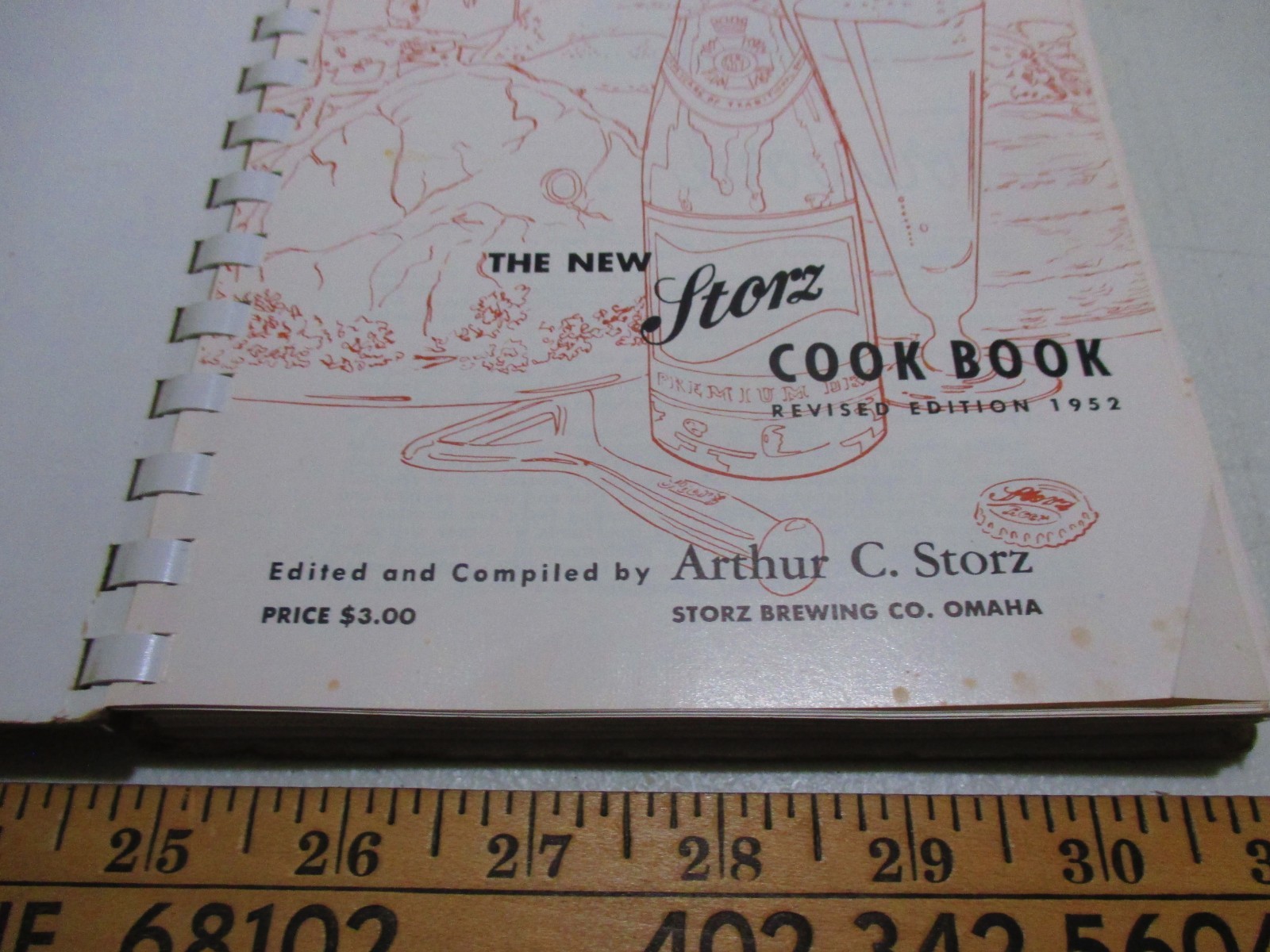 1959 Storz Beer Cookbook 6.5×9 inches 311pg, Omaha NE