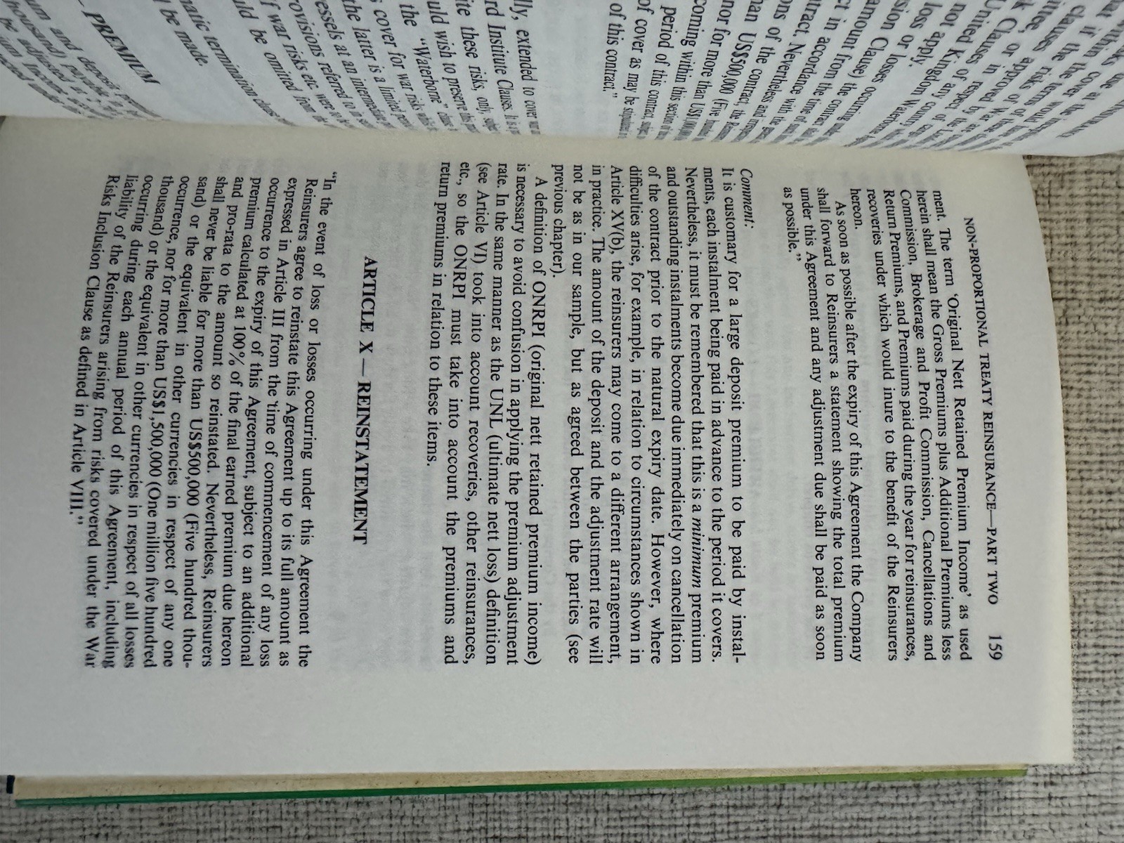 Marine Reinsurance 1981 1st Ed Robert Brown Peter Reed Hardcover Insurance