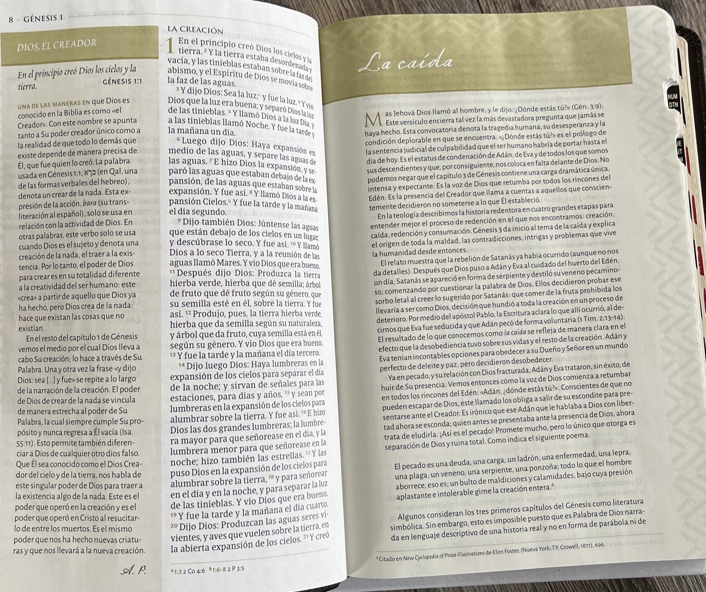 Biblia tematica RVR 1960 de Estudio, Marrón OscuroPiel Fabricada indice