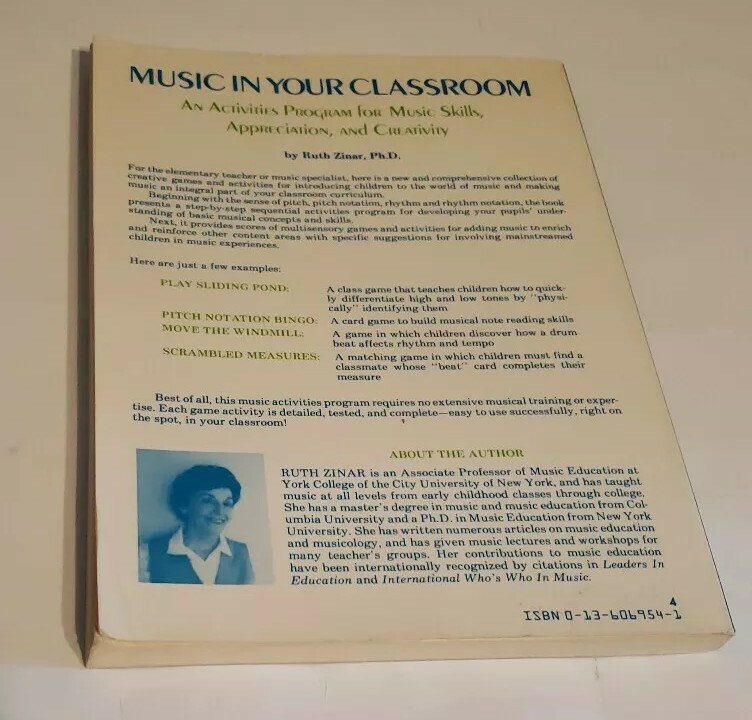 Music in Your Classroom An Activities Program for Music Skills Ruth Zinar Book