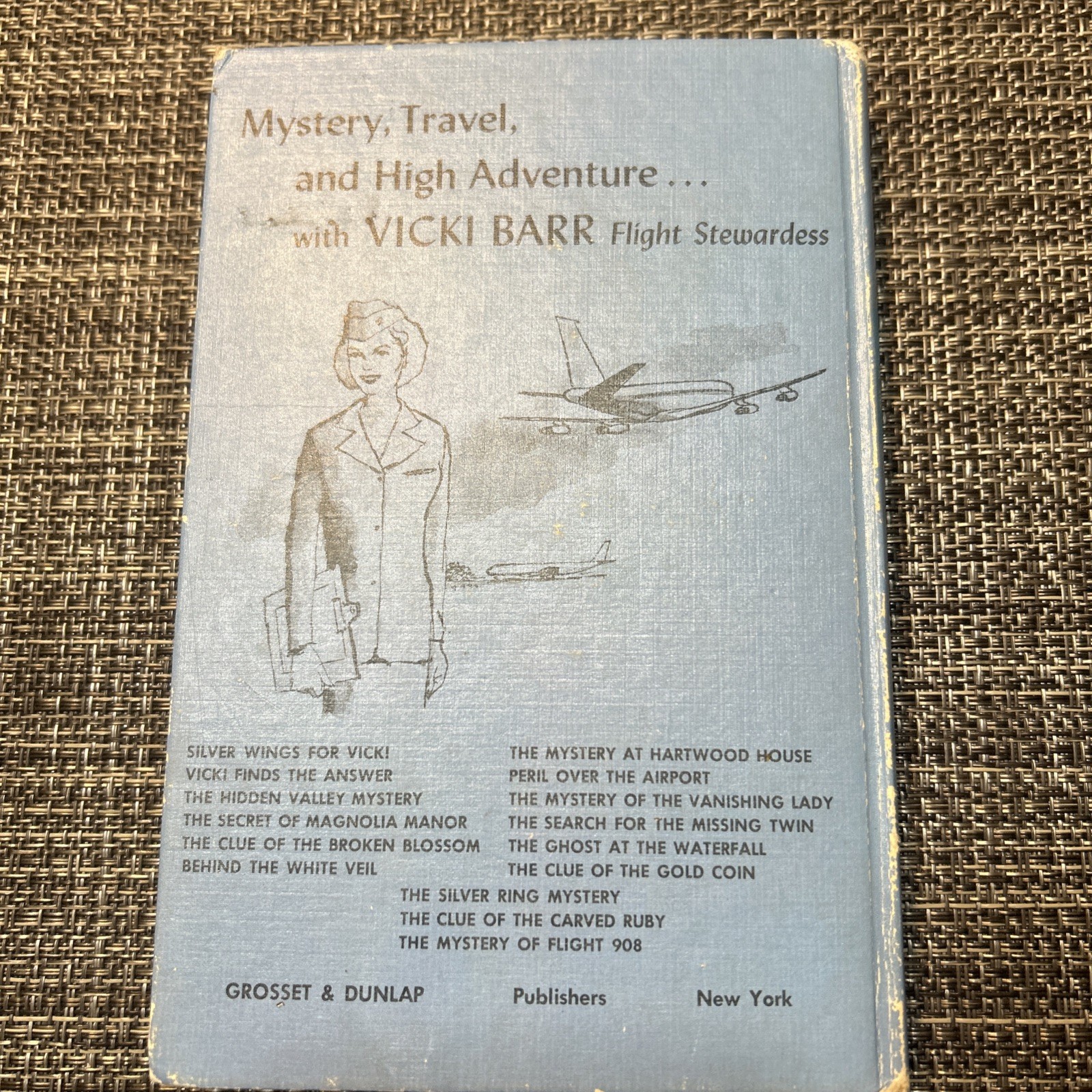 Vicki Finds the Answer Hardcover Book Helen Wells Flight Stewardess Series 1947