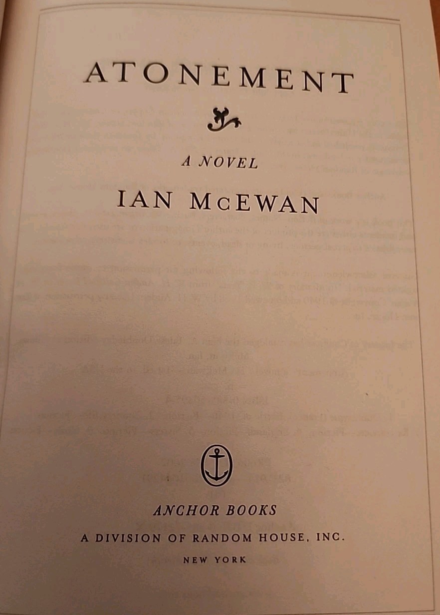 Atonement : A Novel by Ian McEwan (2003, Trade Paperback)