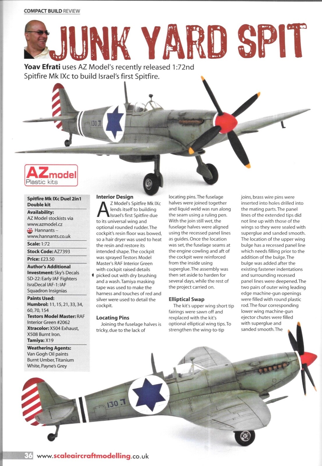 Scale Aircraft Modelling De 2013 Revell Seafire Spitfire Israeli Service Panther