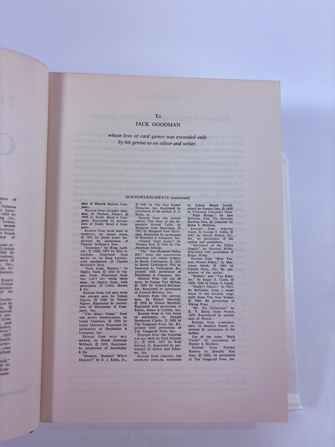 The Fireside Book of Cards Oswald Jacoby Albert Morehead 1957 First