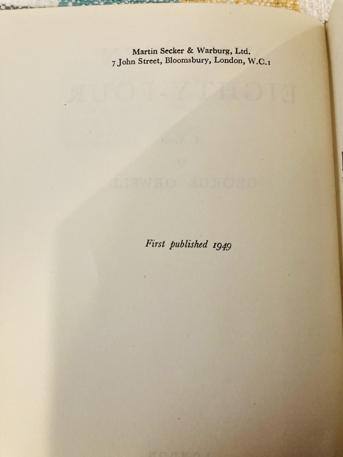 WOW!!! George Orwell Nineteen Eighty Four TRUE 1st Ed. (UK) SECKER & WARBURG