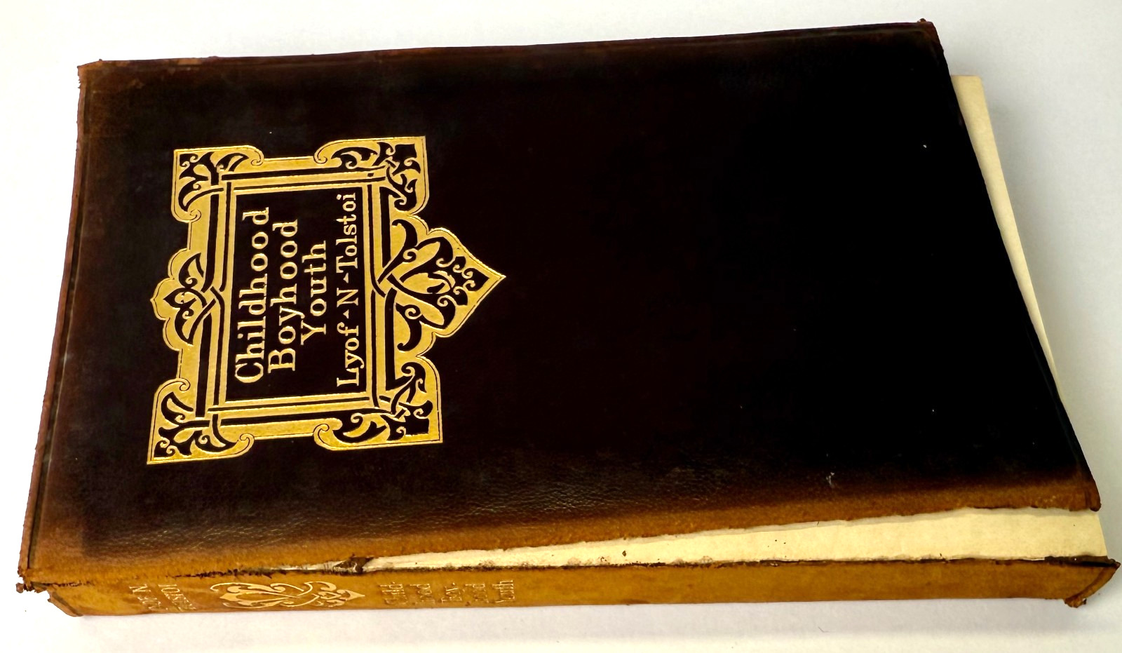 Childhood Boyhood Youth, Leo Tolstoy 1899 with leather cover