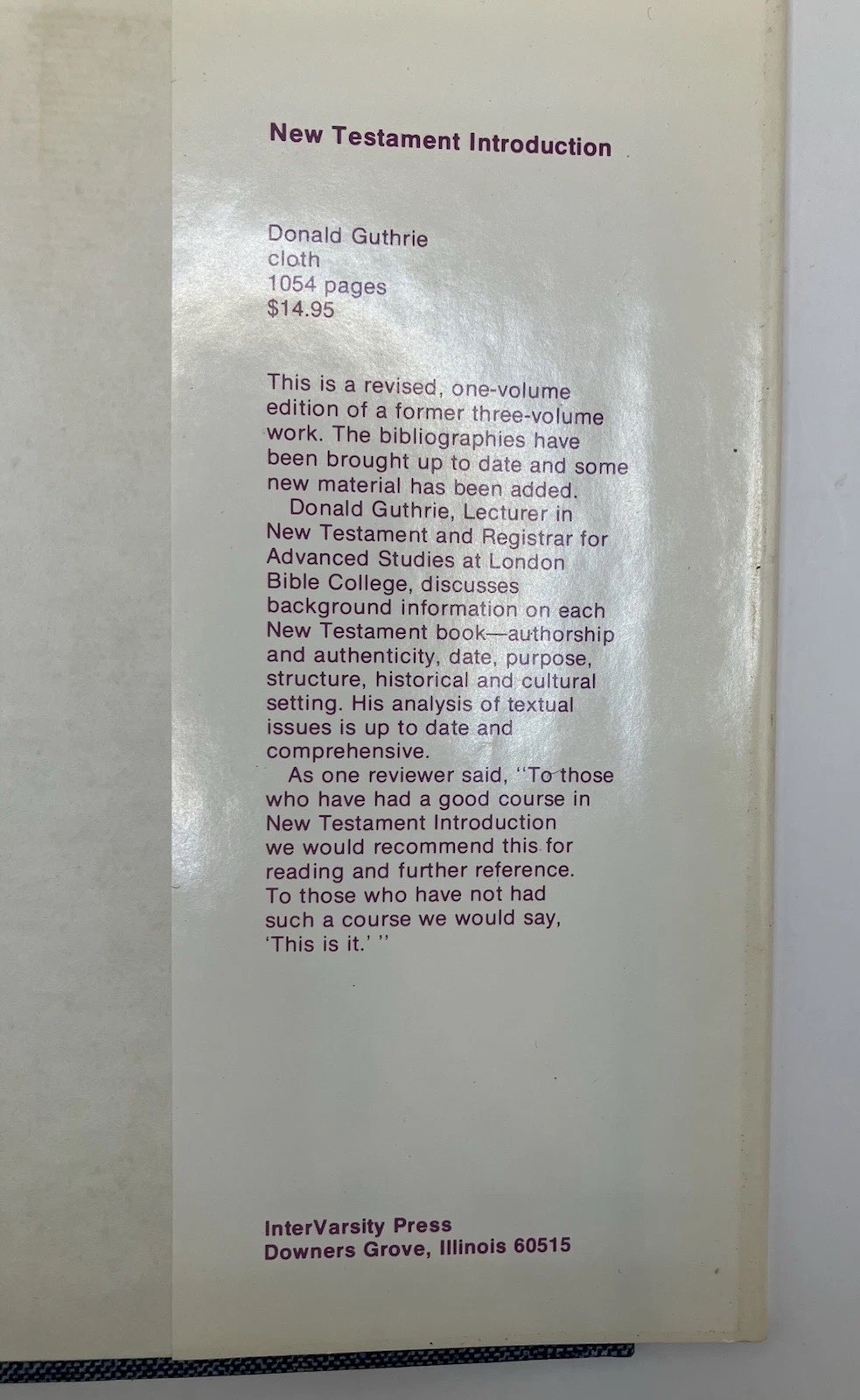 2 Exodus HC 1973 R Alan Cole Tyndale Old Testament Commentary InterVarsity Press