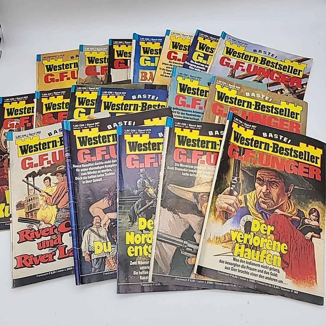 18 BASTEI Western-Bestseller G.F. Unger Pulp Fiction German Booklets Books