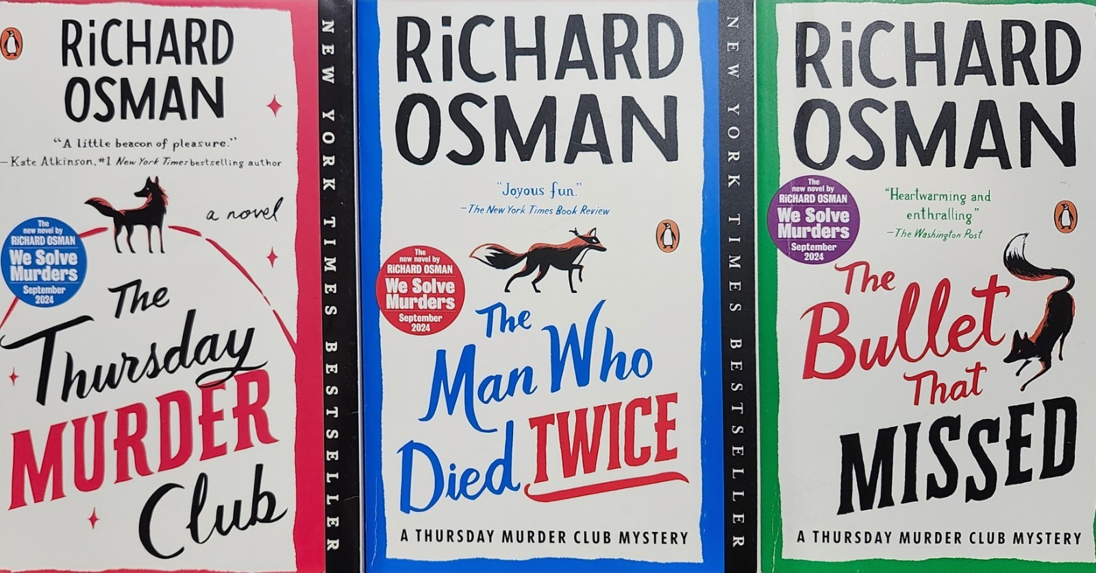 Lot 3 Richard Osman Thursday Murder Club 1-3 in Series Trade PB Books