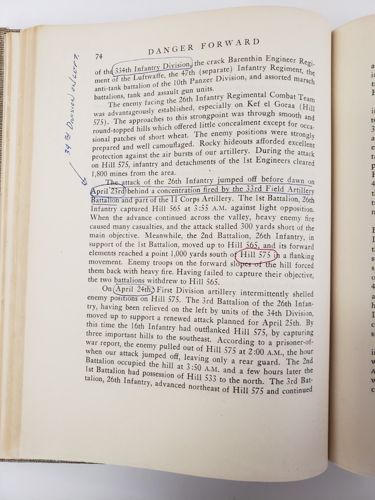 Danger Forward – First Division in World War II – WWII Veteran’s Annotations