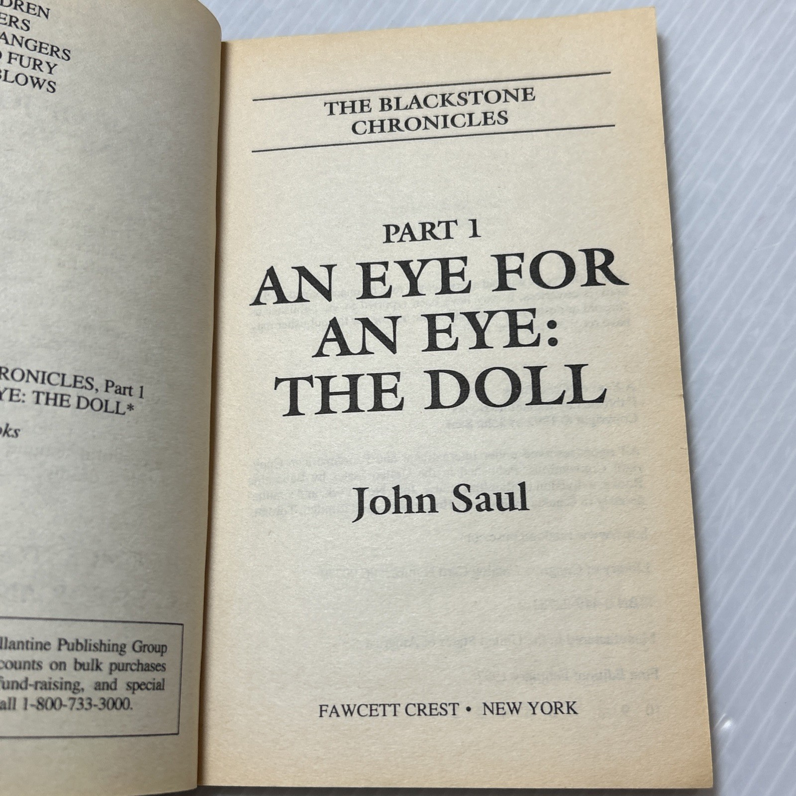 John Saul: The Blackstone Chronicles (Parts 1-6) Complete SET, VTG 1997 1st Ed