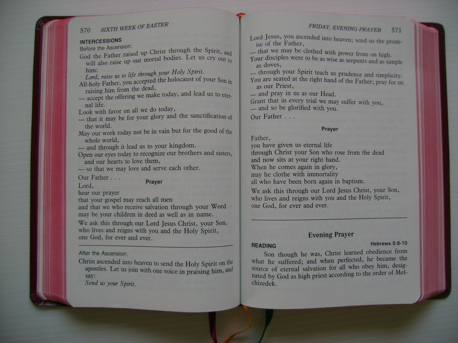 Christian Prayer Liturgy of the Hours Large Type Edition 1985 Catholic Book