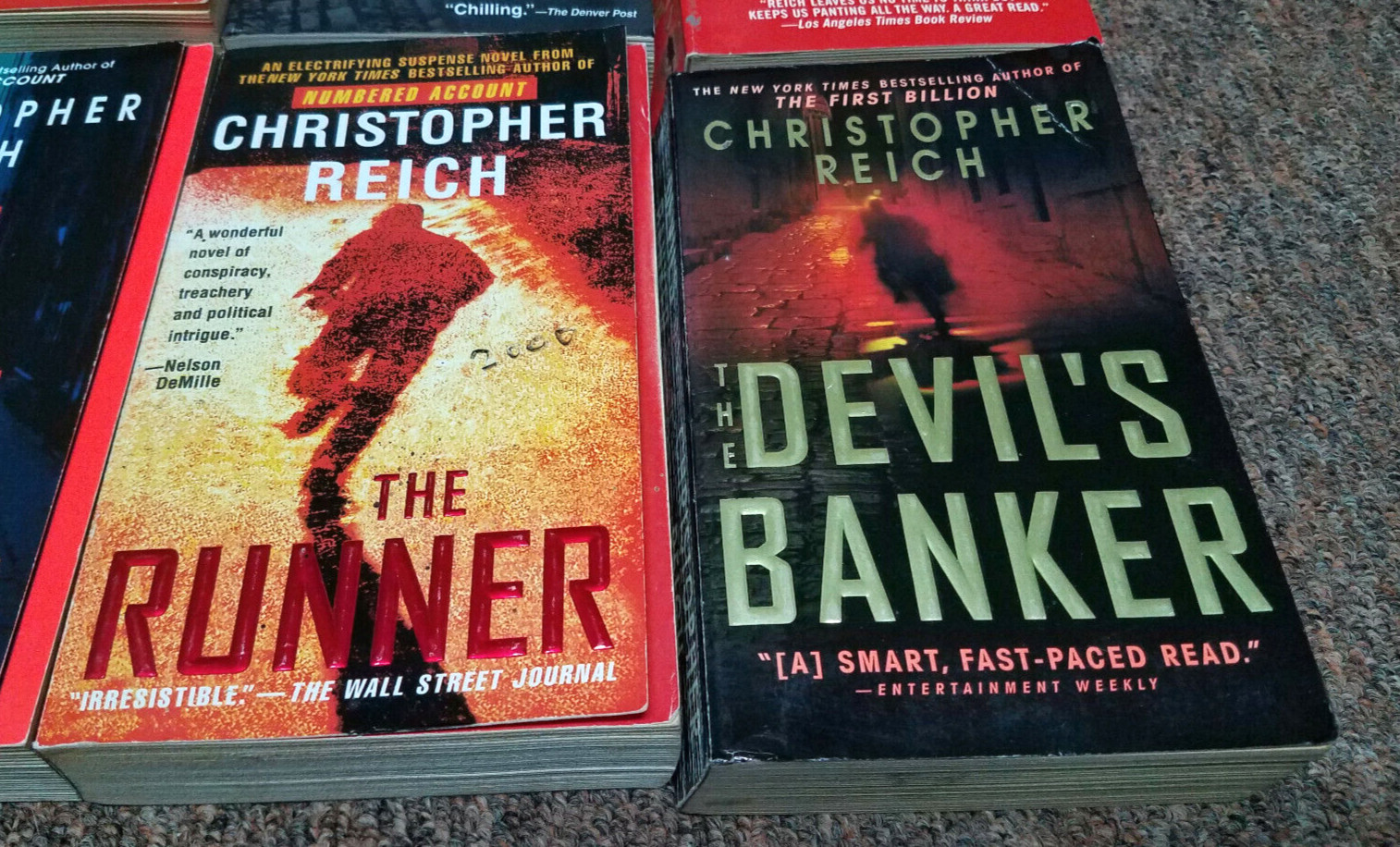 Christopher Reich 6 Legal thriller, crime fiction bks NUMBER ACCOUNT, THE RUNNER