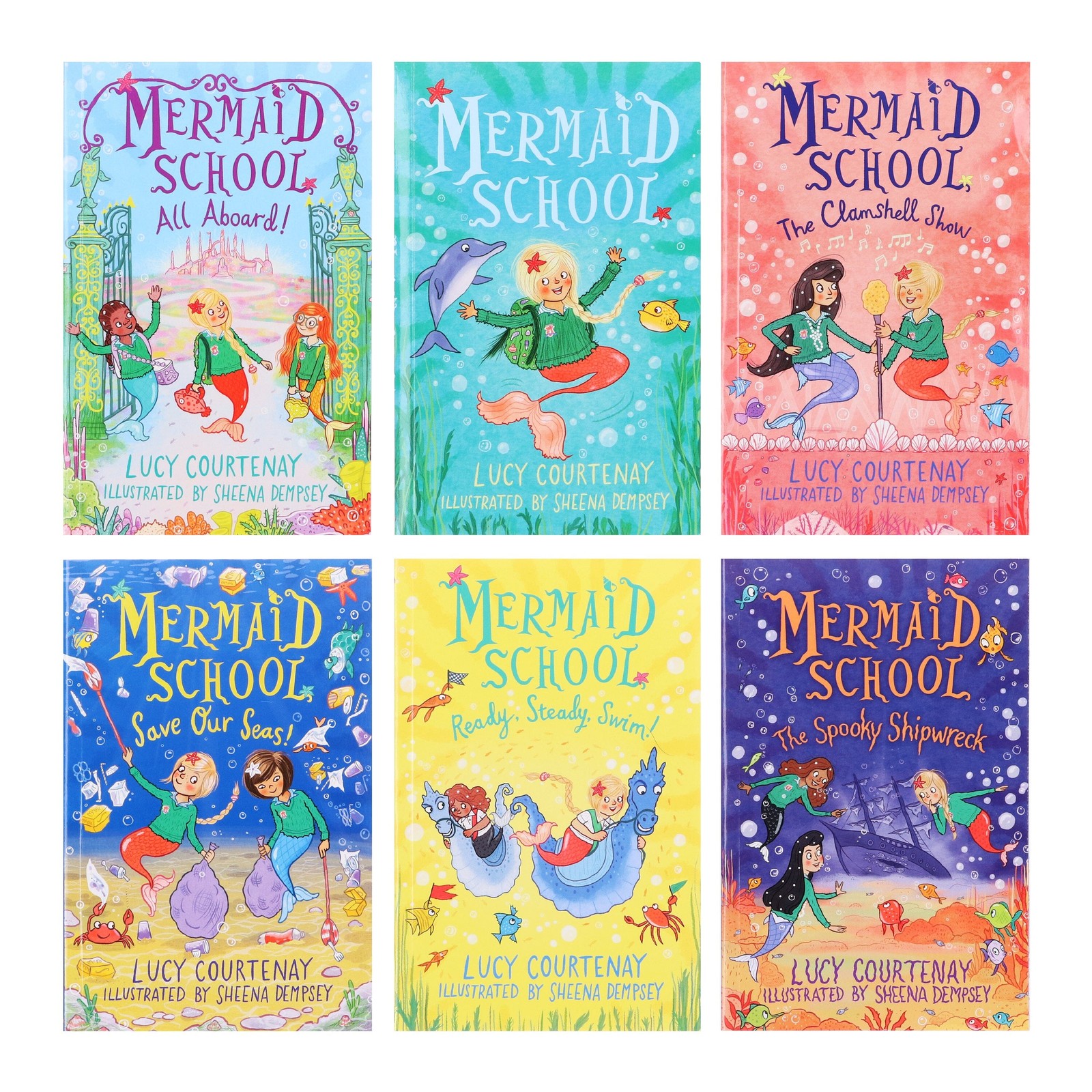 Mermaid School Series 6 Books Paperback Box Set – Ages 6-9 – By Lucy Courtenay