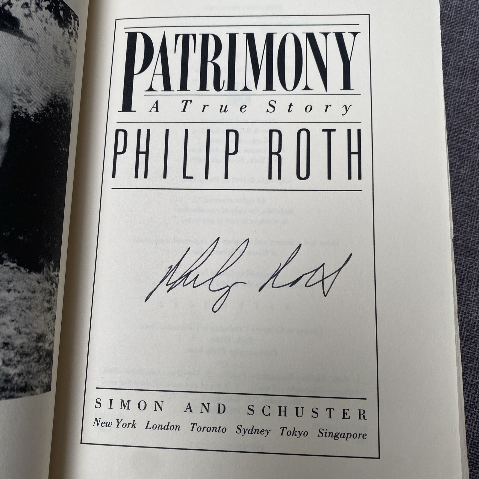 SIGNED Philip Roth Patrimony A True Story Hardcover 1991