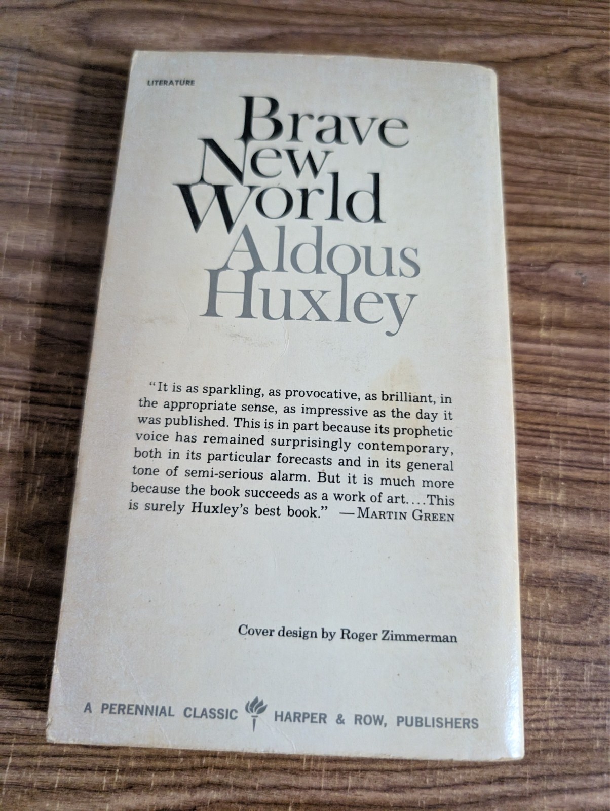 Brave New World Aldous Huxley 1969 Perennial Classic Paperback Vintage