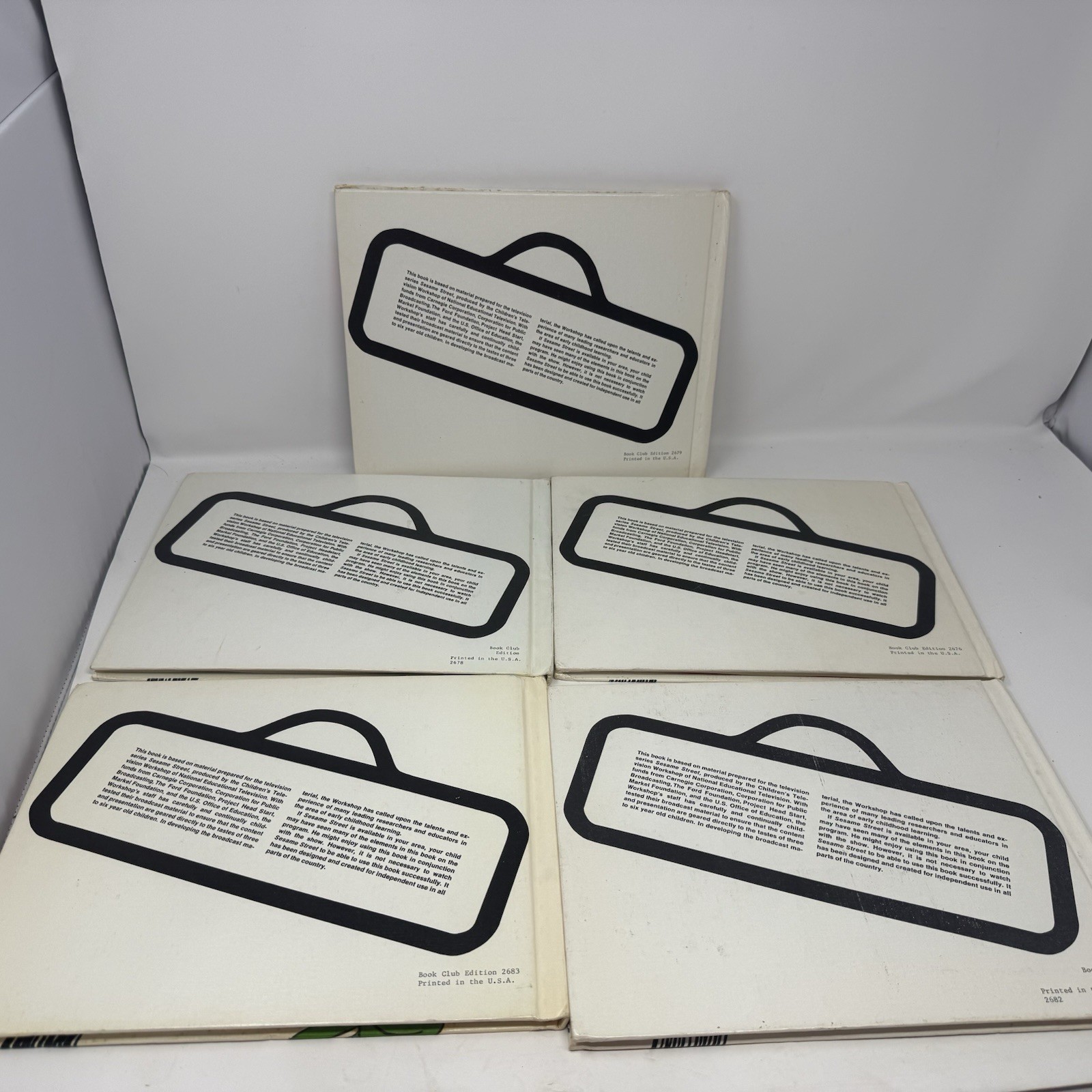 Set Of 5 Vintage Sesame Street Children’s Hard Cover Books Retro 1970s