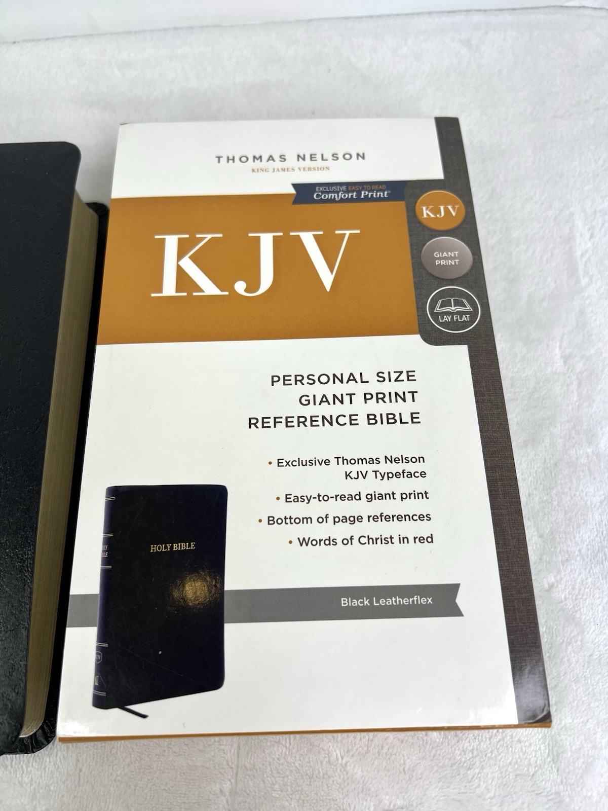 KJV Holy Bible Giant Print Reference Black Leatherflex Red Letter Concordance
