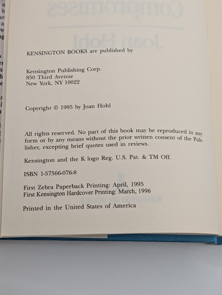Compromises by Joan Hohl – HC DJ – 1996 – Good Condition