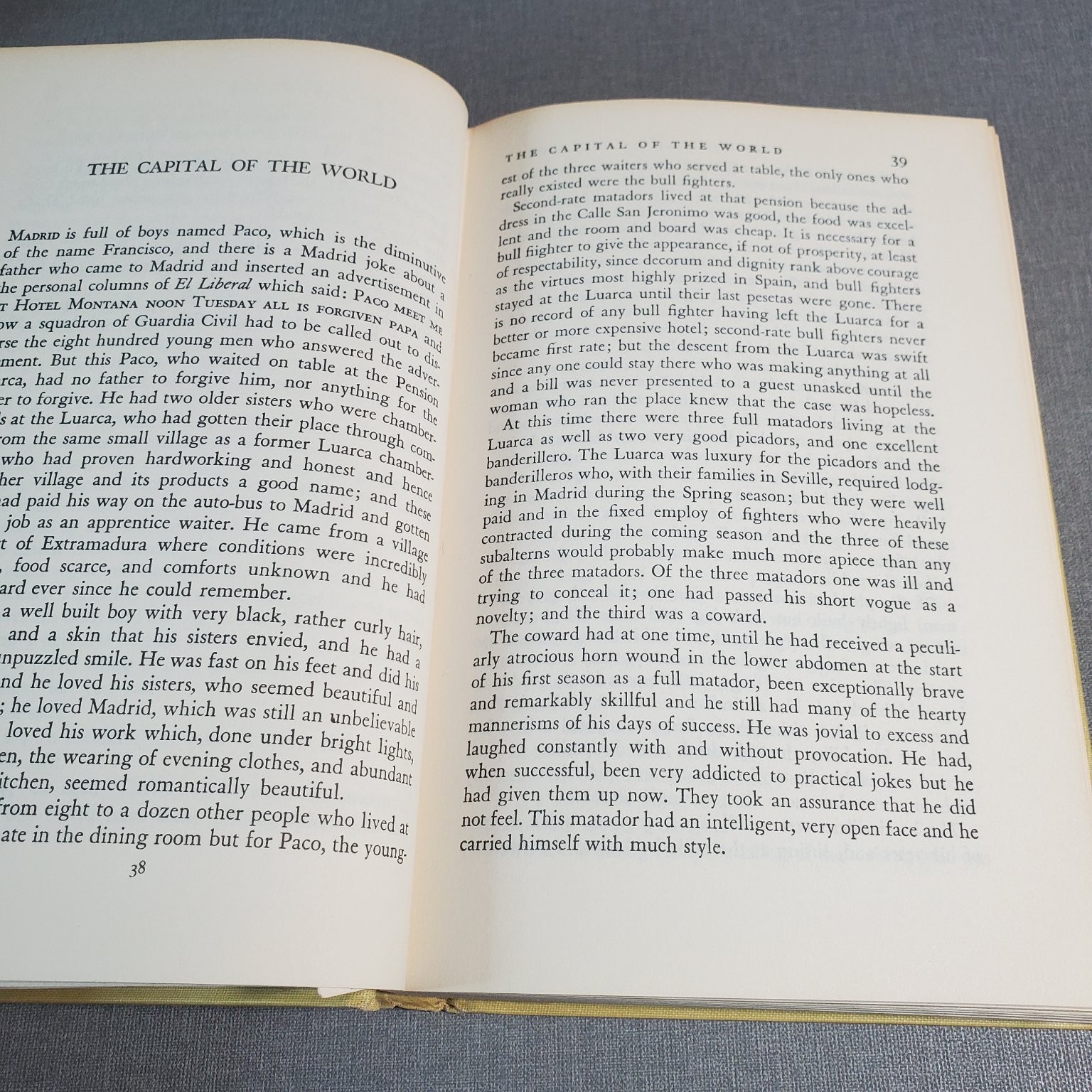 Short Stories of Ernest Hemingway 1937 First Collected Edition Scribner’s