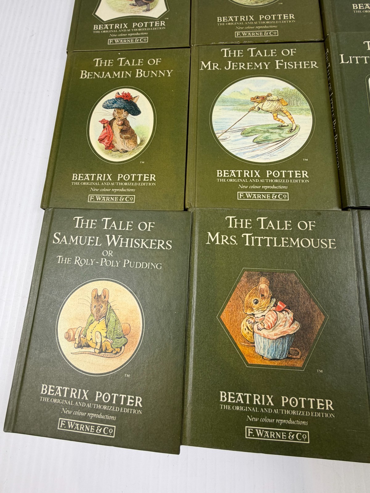 Lot of 16 Beatrix Potter Little Green Books by Frederick Warne Vintage Hardcover