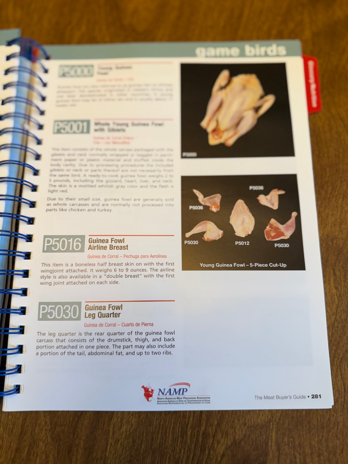 The Meat Buyer’s Guide-Spiral bound 6th ed 2010-NAMP-Illus.- Spanish cut names