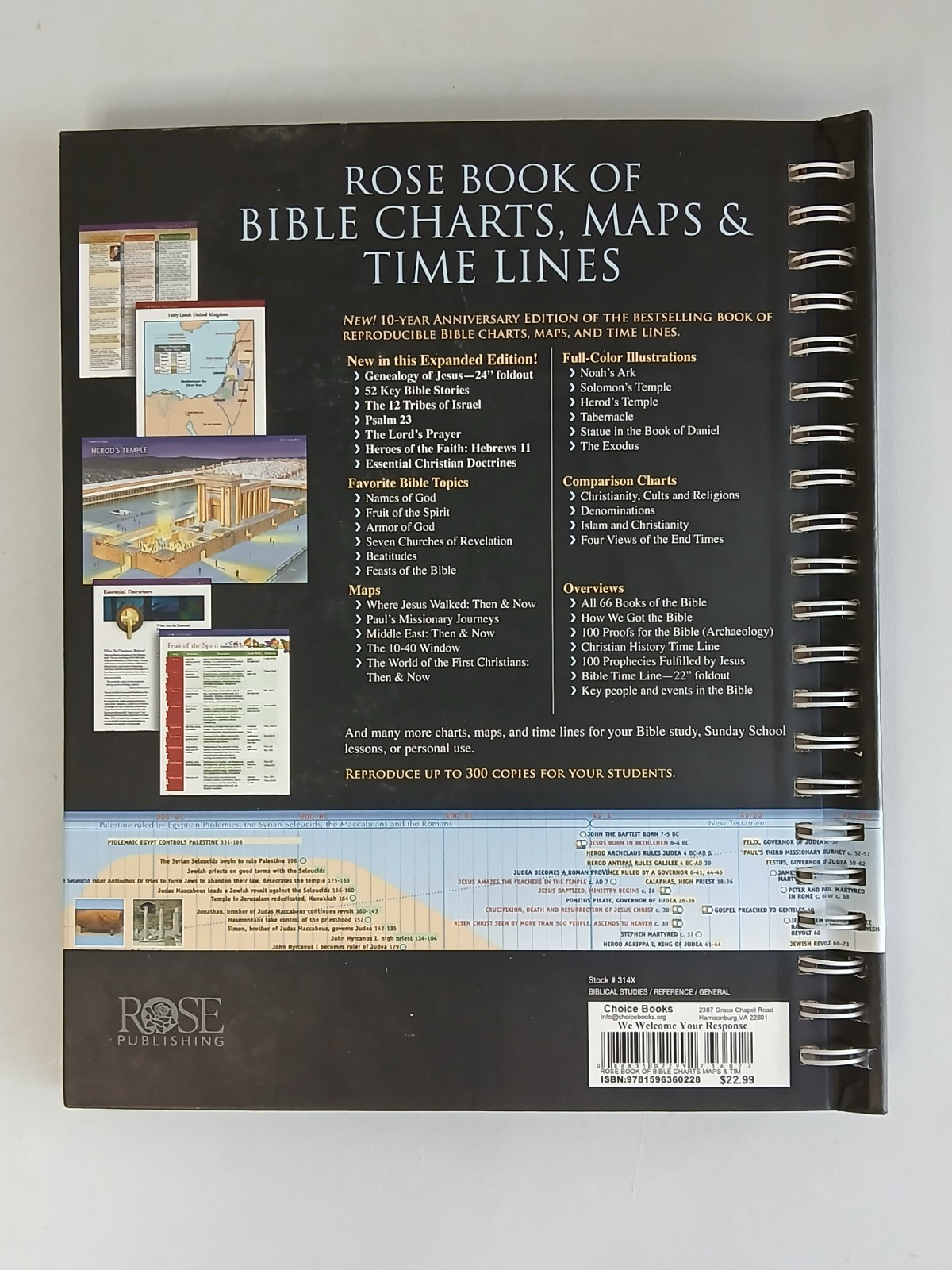 ROSE BOOK OF BIBLE CHARTS, MAPS & TIME LINES 10th Anniversary Expanded Ed 2015