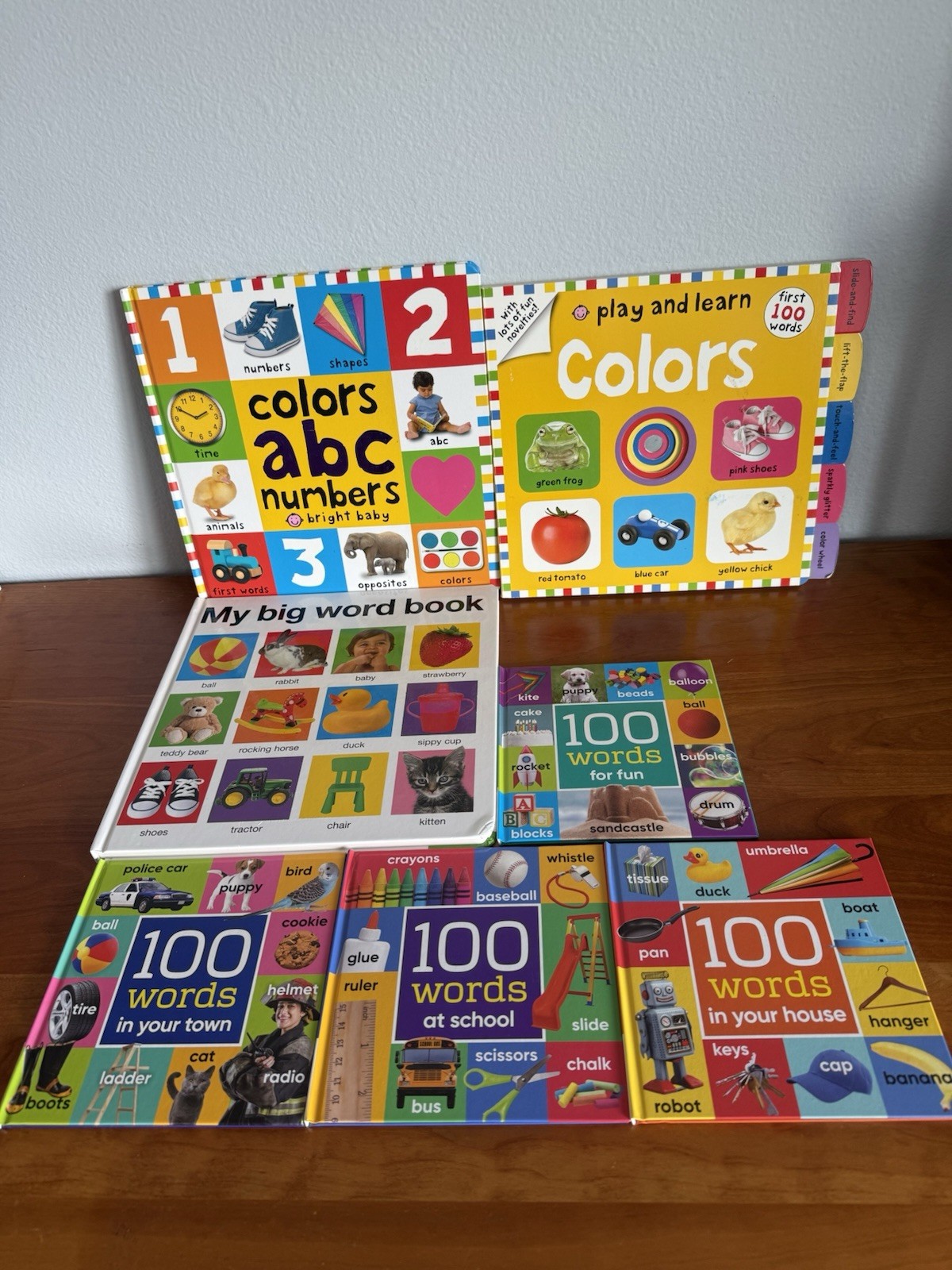 Priddy Books: Colors, ABCs, Numbers, Big Word Book & 4 x 100 word books – school