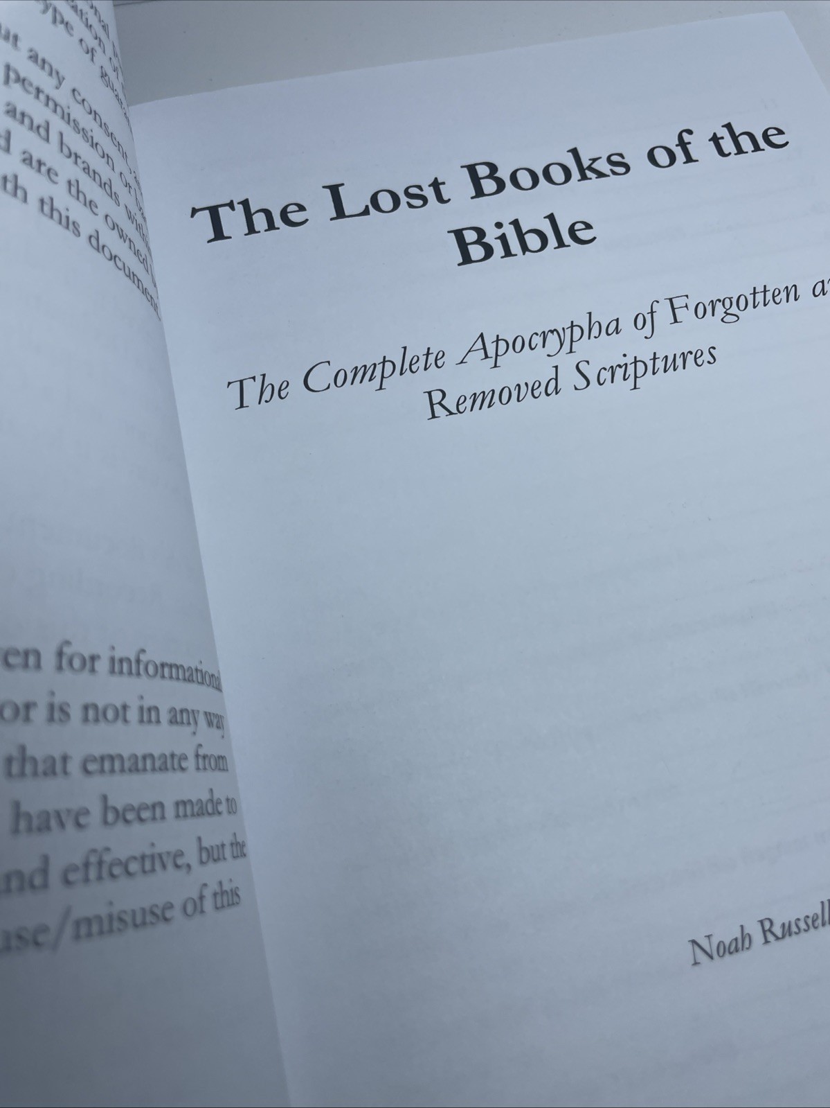The Lost Books Of The Bible by Noah Russel Paperback 348 pages New