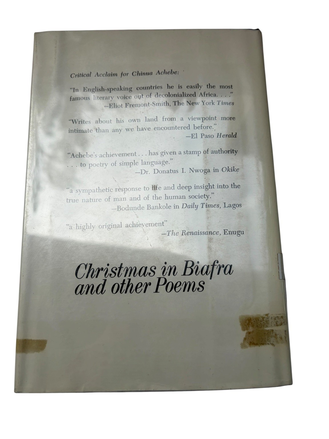 Christmas in Biafra and Other Poems Chinua Achebe 1973 First Edition Doubleday