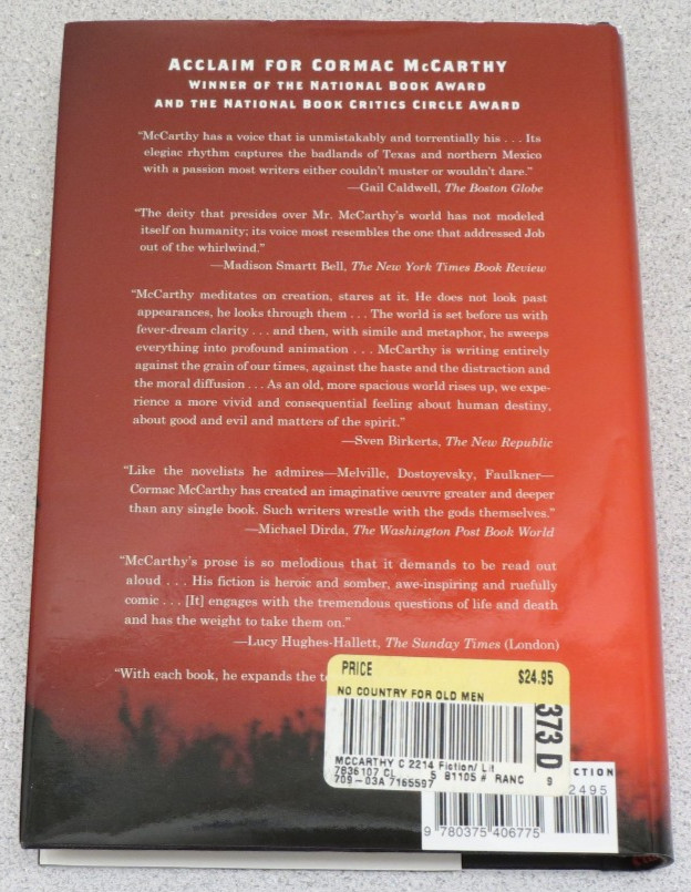 No Country for Old Men by Cormac Mccarthy (2005, Hardcover)