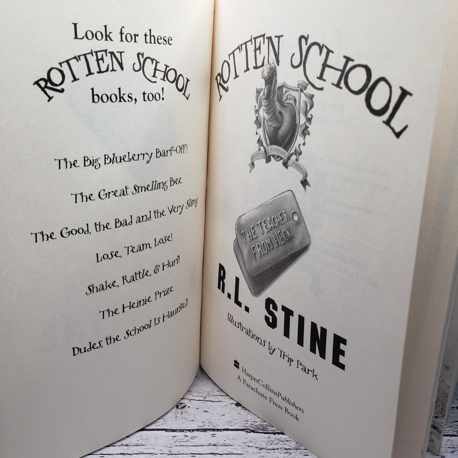 RL Stine Rotten School Book Lot of 4 Hardcover #8,9,11 and 14 Illustrated 1st Ed