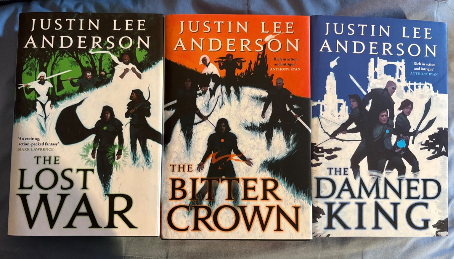 Signed Broken Binding Lost War, Bitter Crown, Damned King by Justin Lee Anderson