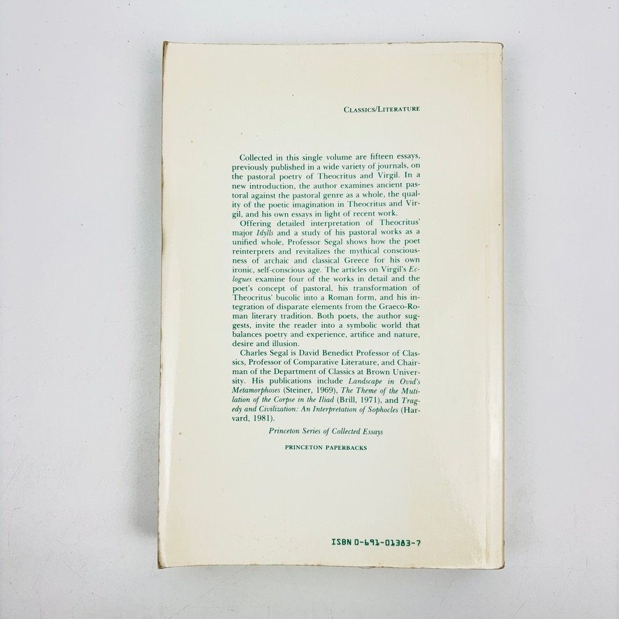 Poetry and Myth in Ancient Pastoral Charles Segal 1981 Thoecritus & Virgil