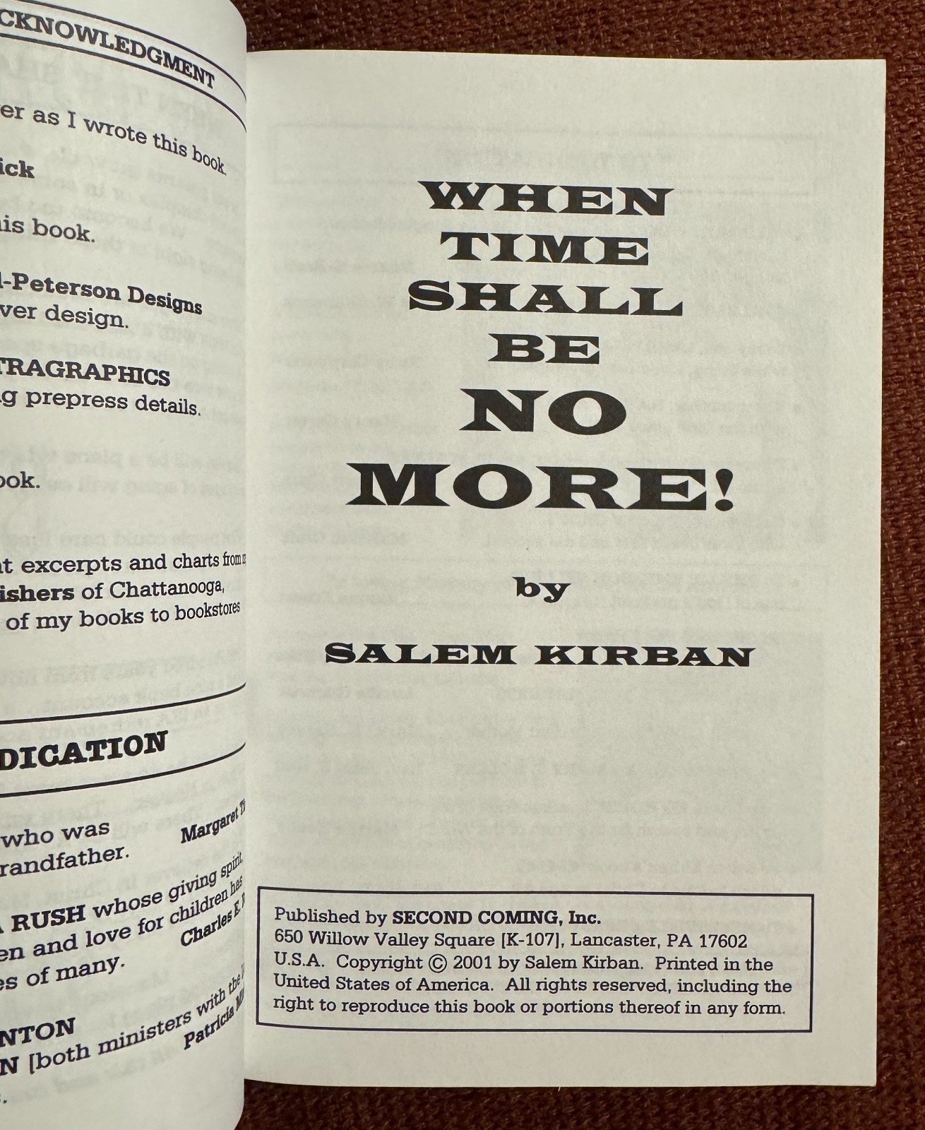 When Time Shall Be No More Salem Kirban