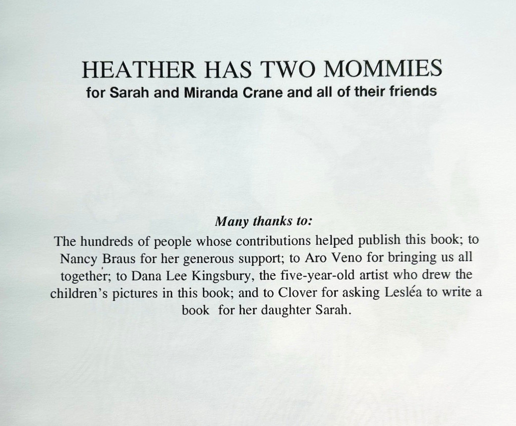 Heather Has Two Mommies Leslie Newman 1989 1st Edition SIGNED LGTBQ