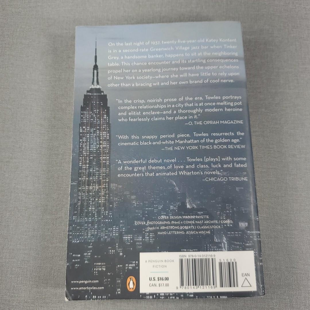 Rules of Civility by Amor Towles 2011 Trade Paperback Book