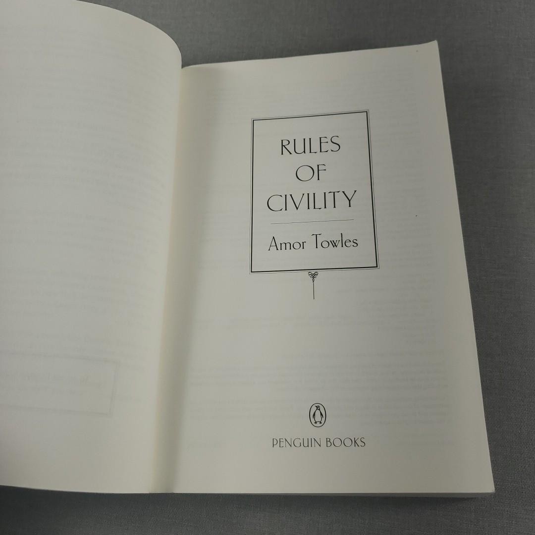 Rules of Civility by Amor Towles 2011 Trade Paperback Book