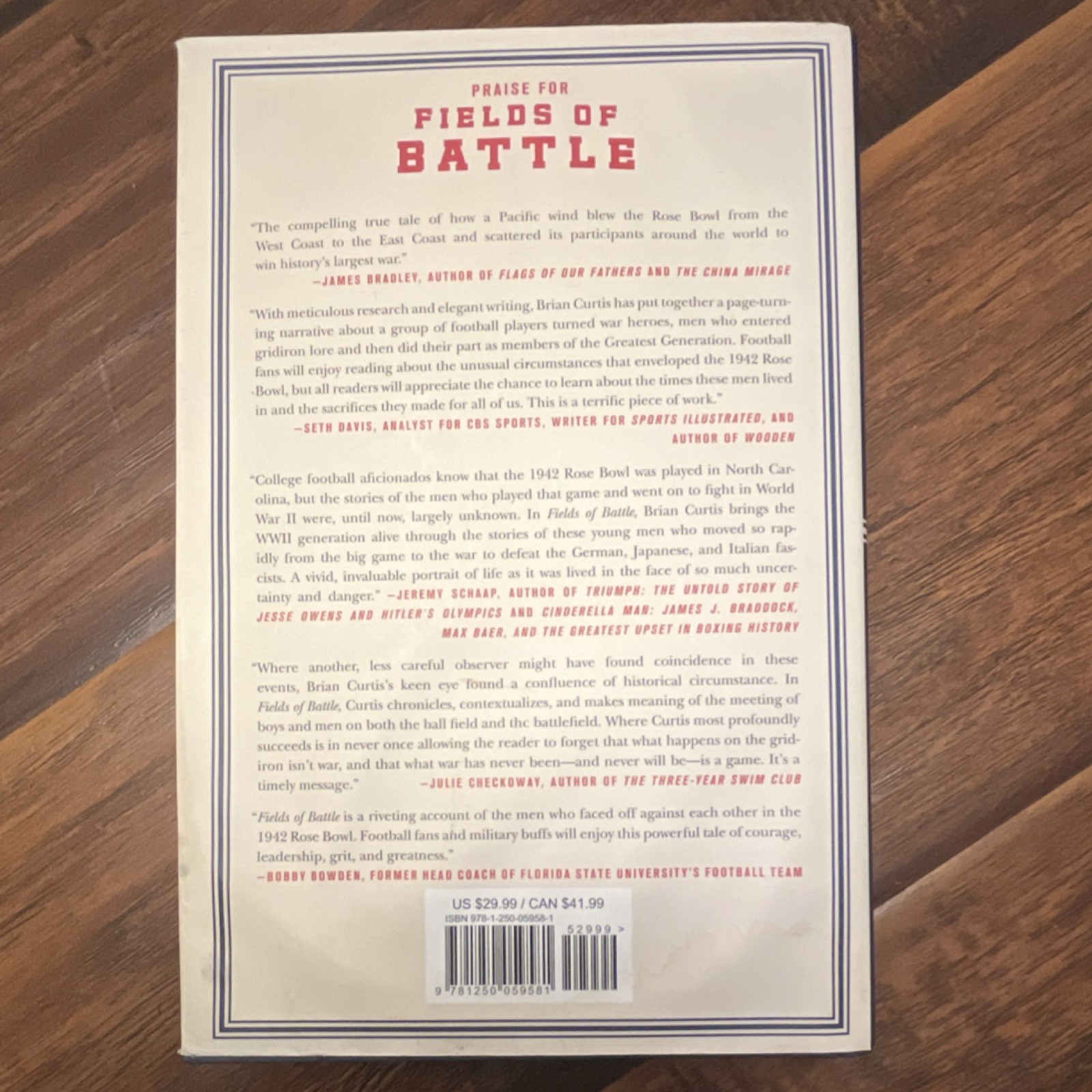 Flatiron Books Fields of Battle Brian Curtis Hardcover 2016 Military WWII
