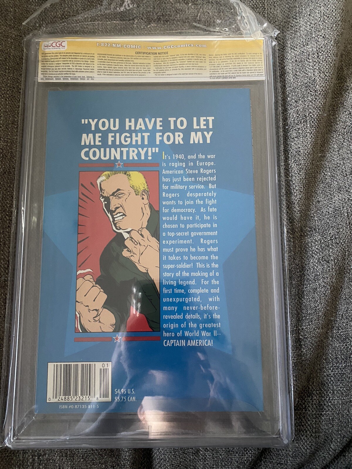 9.2 MARVEL THE ADVENTURES OF CAPTAIN AMERICA SENTINEL OF LIBERTY VOLUME 1 Signed
