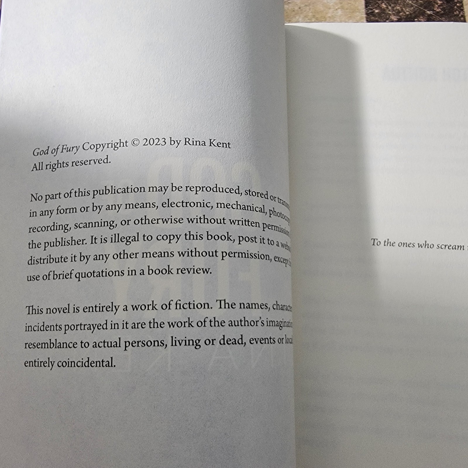 God of Fury by Rina Kent (2023, Trade Paperback)