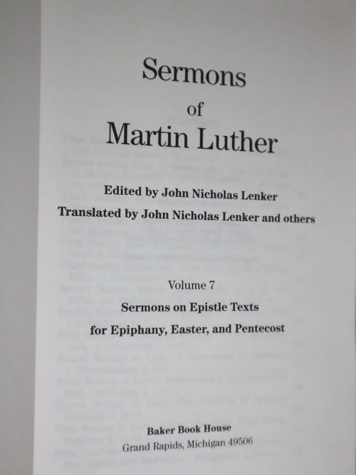 Sermons of Martin Luther (8 Volume Set Lot Complete) HC – Baker Book