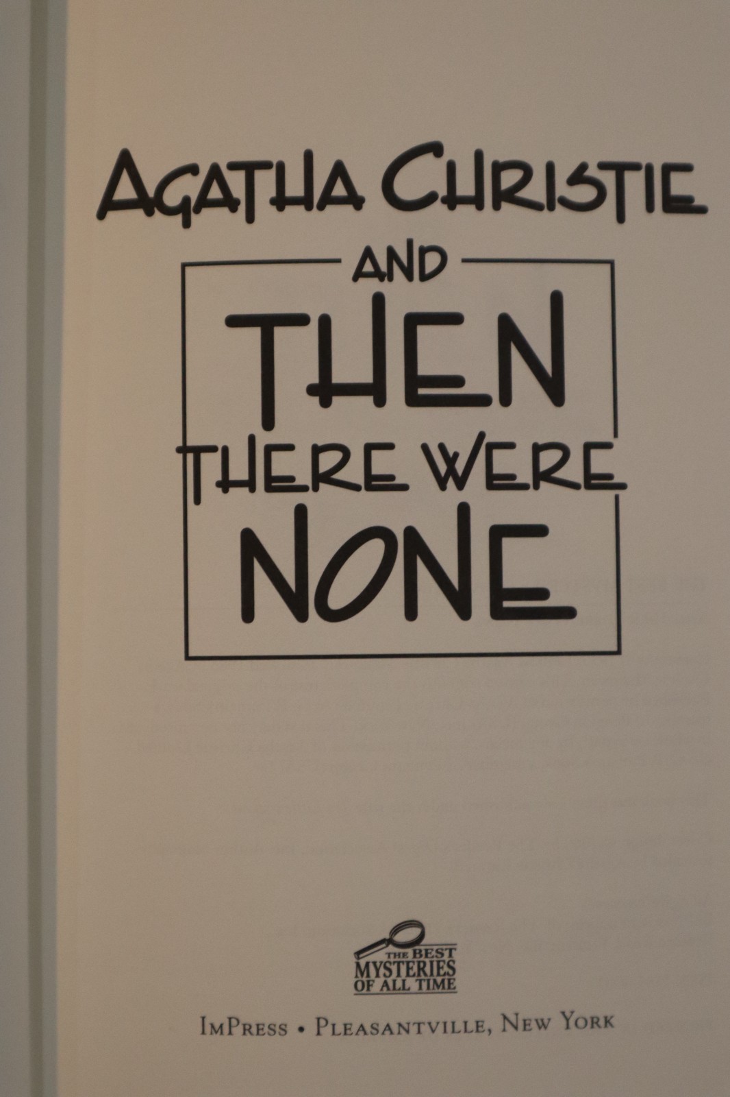 And Then There Were None Agatha Christie hc 2009 The Best Mysteries Of All Time