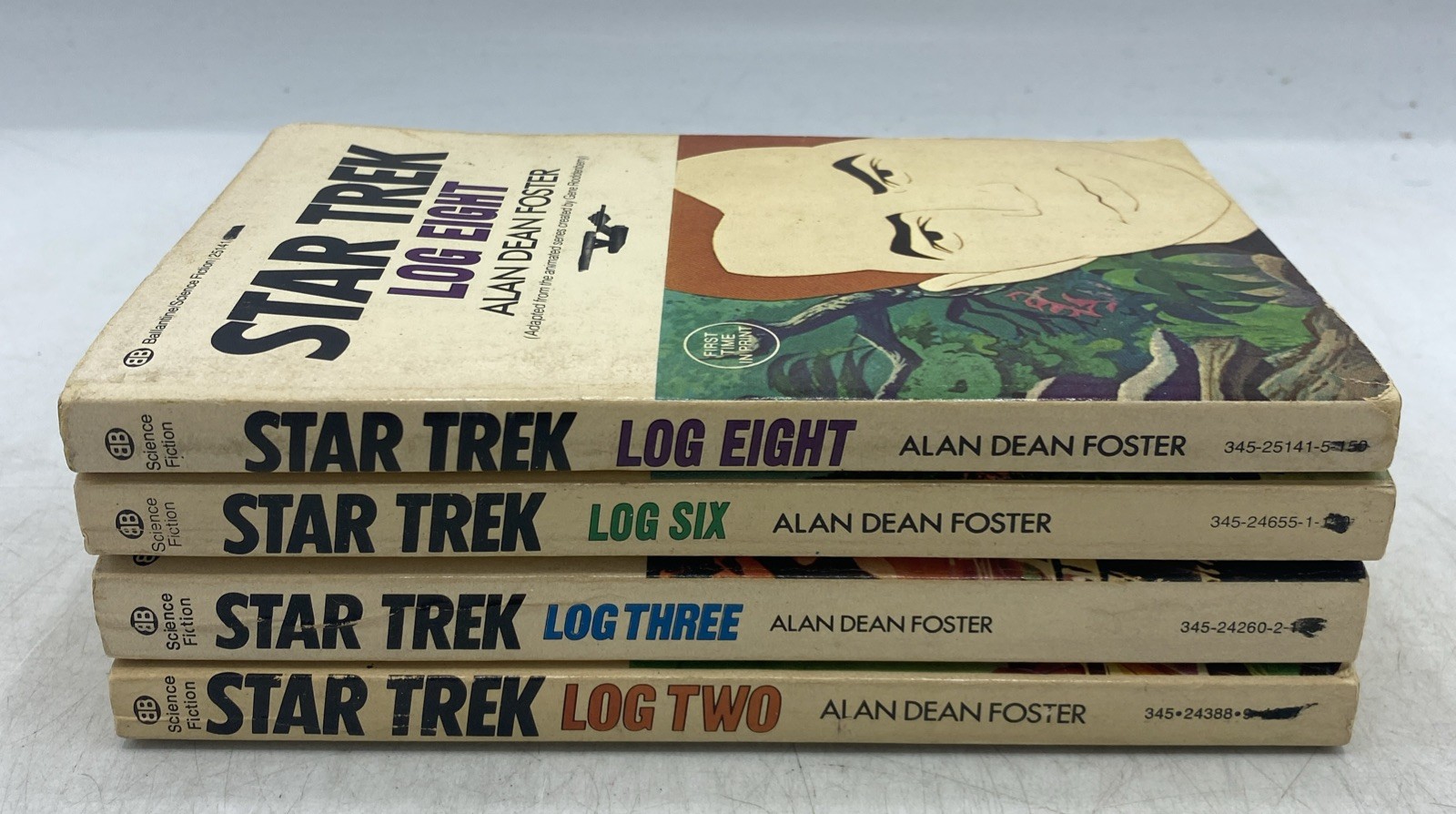 Star Trek TOS Ballantine Books, Alan Dean Foster, 1970s Log Books: 2, 3, 6, 8