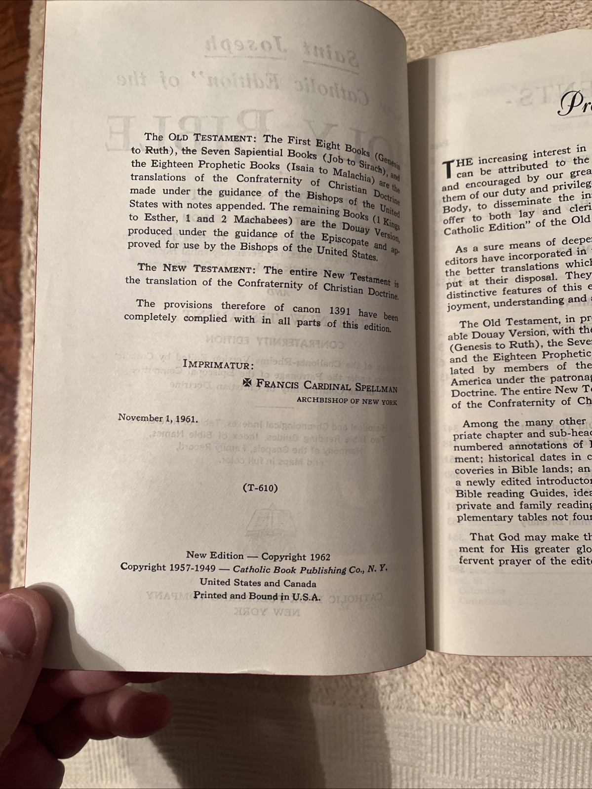 St Joseph New Catholic Edition Illustrated Of The Holy Bible – 1962