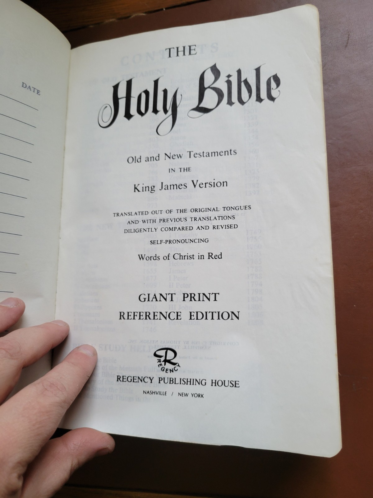 Holy Bible Faith Partners Edition KJV GIANT PRINT Old Time Gospel Red Letter ’76