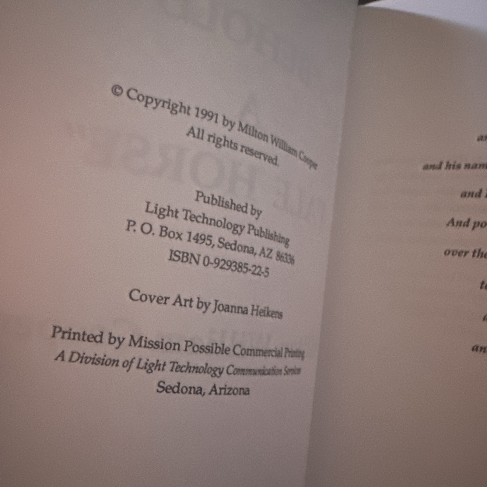Behold a Pale Horse 1991 William Bill Cooper 500p UNREVISED Protocol of Zion CFR