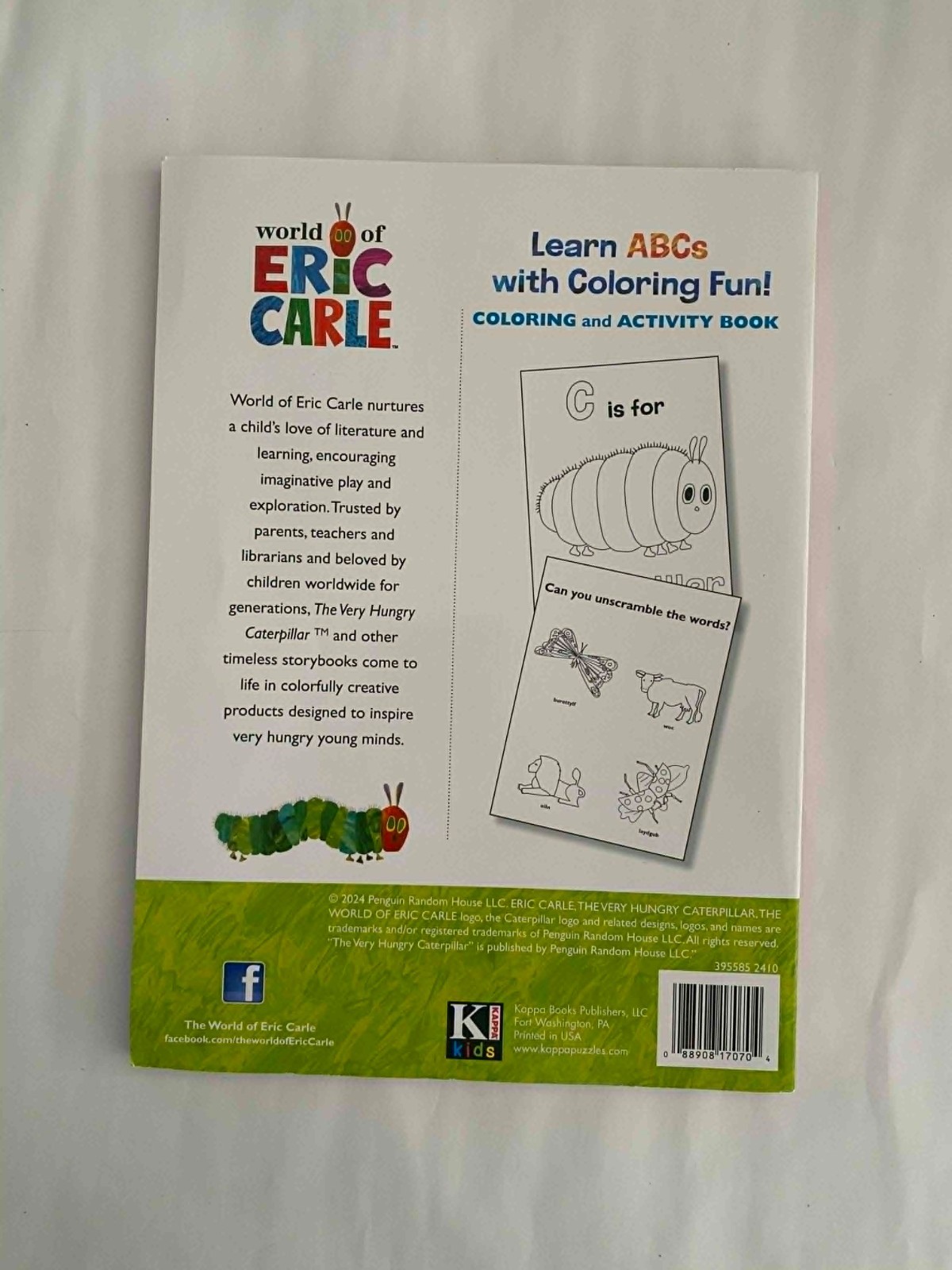 The World of Eric Carle Alphabet Coloring Activity Book – pb – Unused LIKE NEW